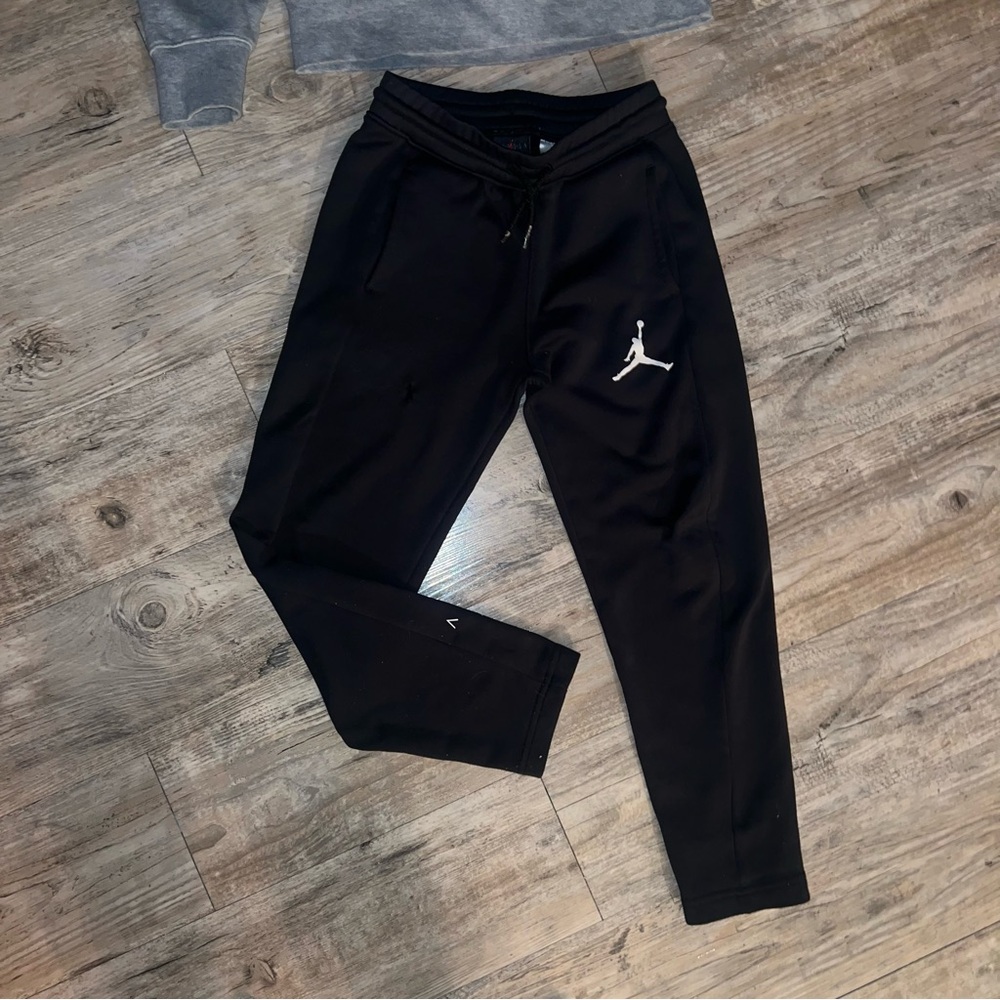 Black Jordan Joggers with White Logo